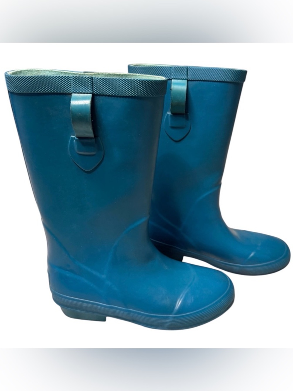 L.L. Bean Teal Kids Wellie Waterproof Pull On Rain Boots sz3 Kids